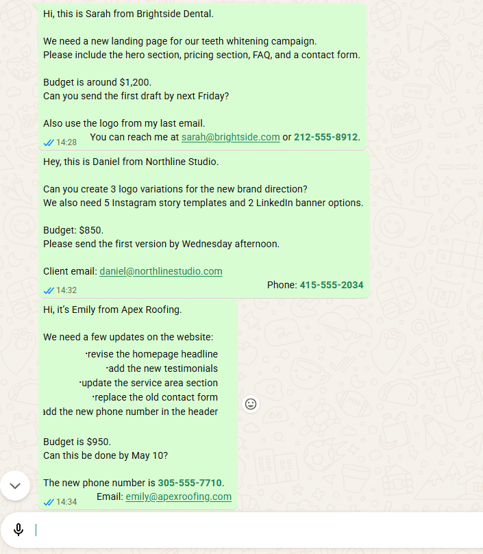 WhatsApp client request